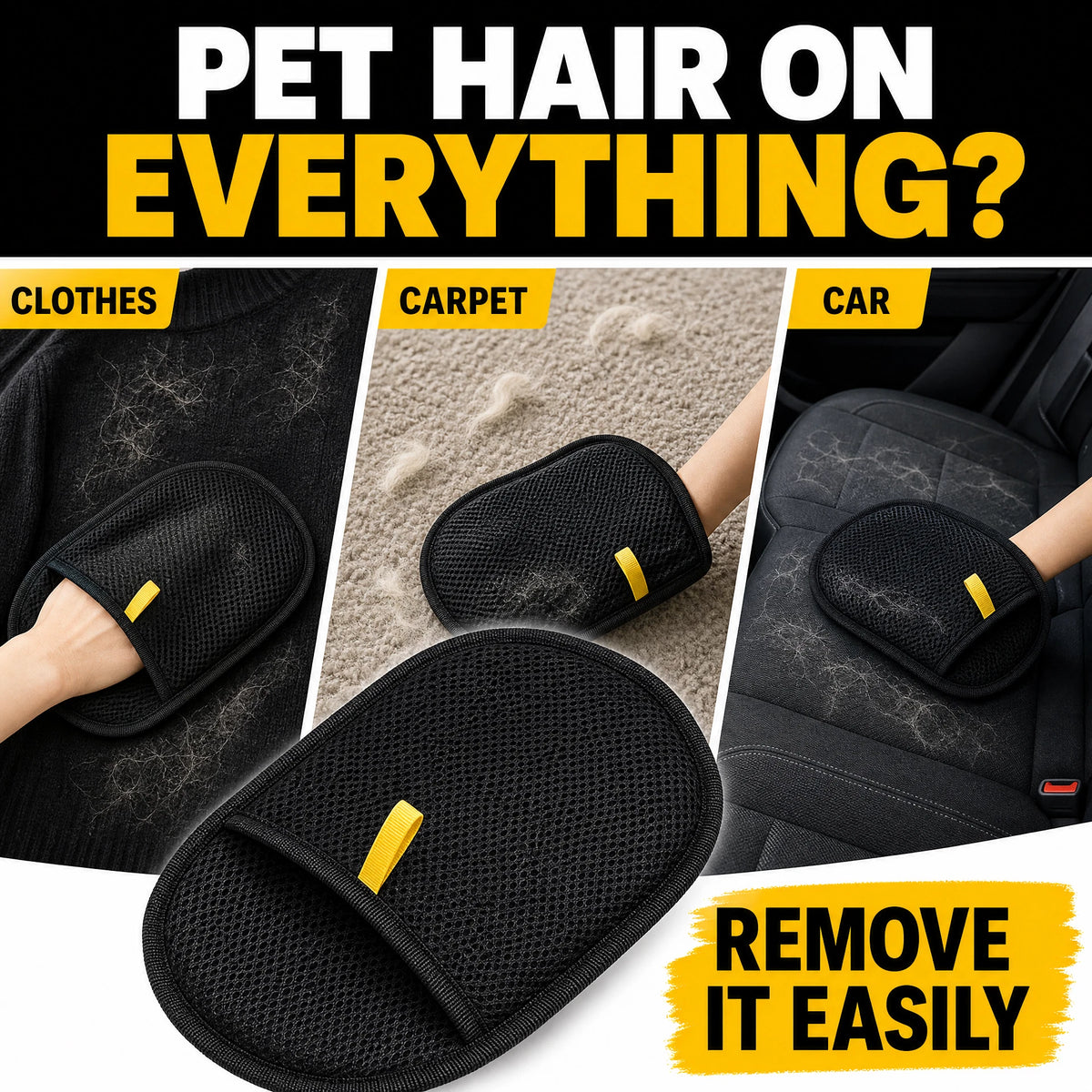 Pet Hair Remover Portable Washable Clothes Hair Dehairing Gloves Pet Cleaning Products Pet Accessories