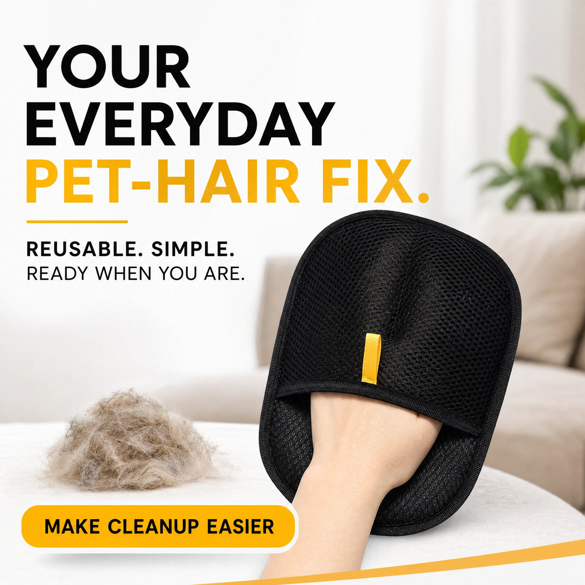 Pet Hair Remover Portable Washable Clothes Hair Dehairing Gloves Pet Cleaning Products Pet Accessories